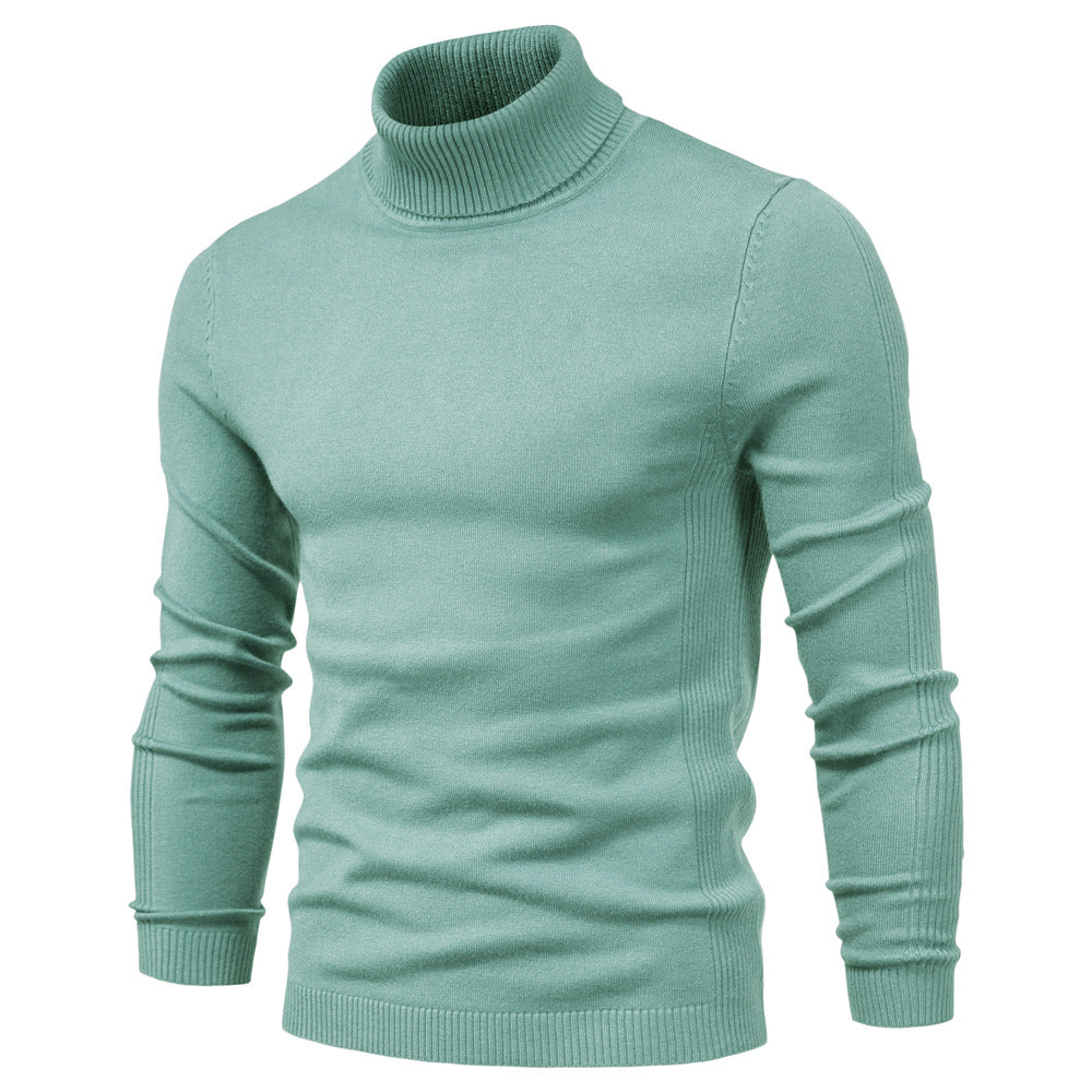 Herren Winter Rollkragenpullover, dick, lässig, einfarbig