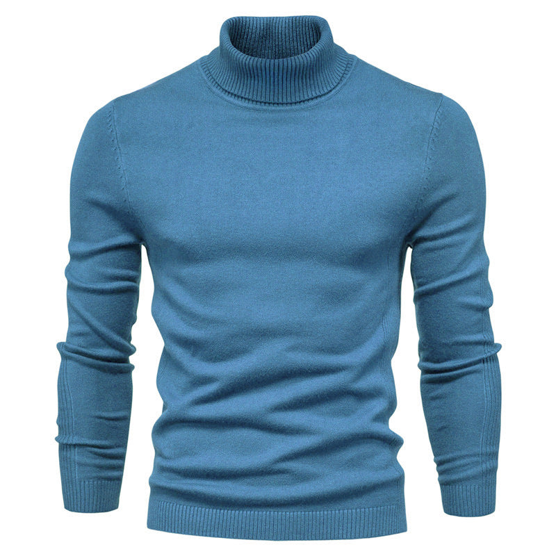 Herren Winter Rollkragenpullover, dick, lässig, einfarbig