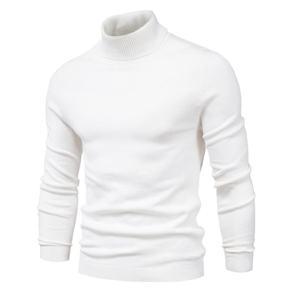 Herren Winter Rollkragenpullover, dick, lässig, einfarbig