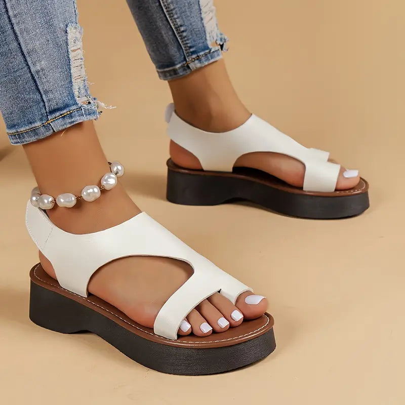 🔥DERNIER JOUR DE PROMOTION -50% - SANDALES ORTHOPÉDIQUES COMPENSÉES EN CUIR POUR FEMME
