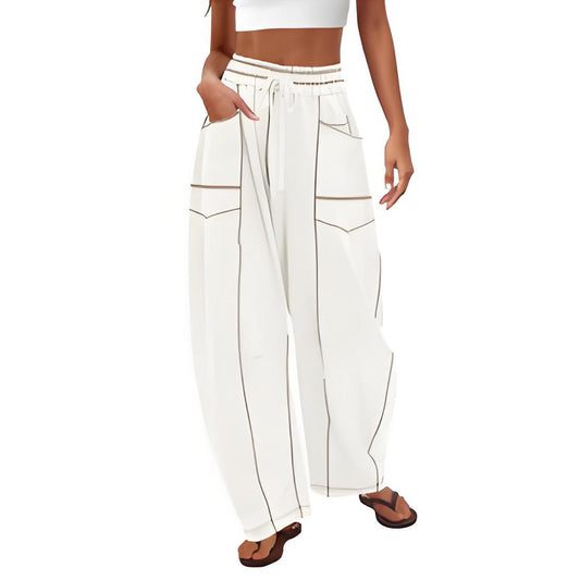 🔥Dernier jour : 69 % de réduction🔥Pantalon ample femme Baggy Barrel, large, de survêtement avec cordon de serrage et poches