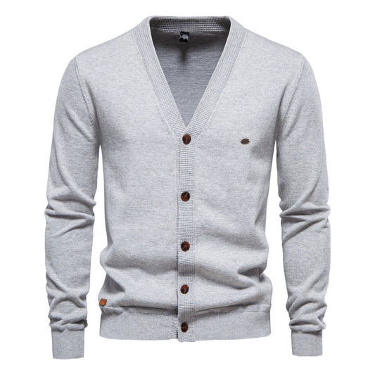 Herren V-Ausschnitt Strickjacke Slim Fit