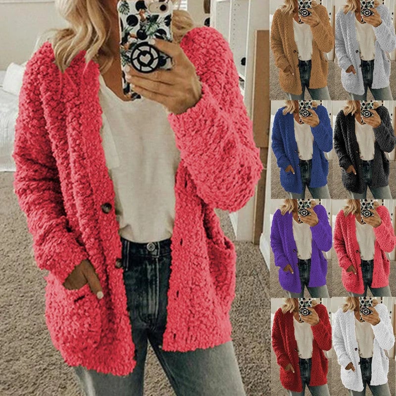 ✨Gilet Top 2 des Ventes 2025✨Gilet décontracté en velours grande taille pour femme automne/hiver